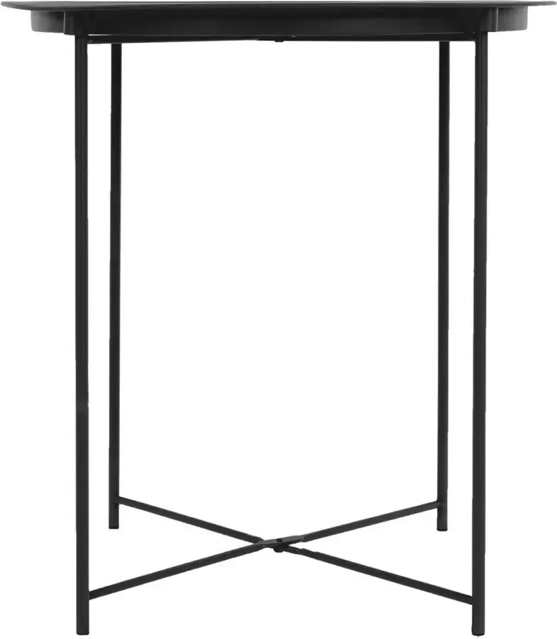 Ecd-Germany Bijzettafel rond 51x47 cm zwart van metaal Scandinavisch design salontafel slaapkamertafel salontafel dienbladtafel voor drankjes hapjes