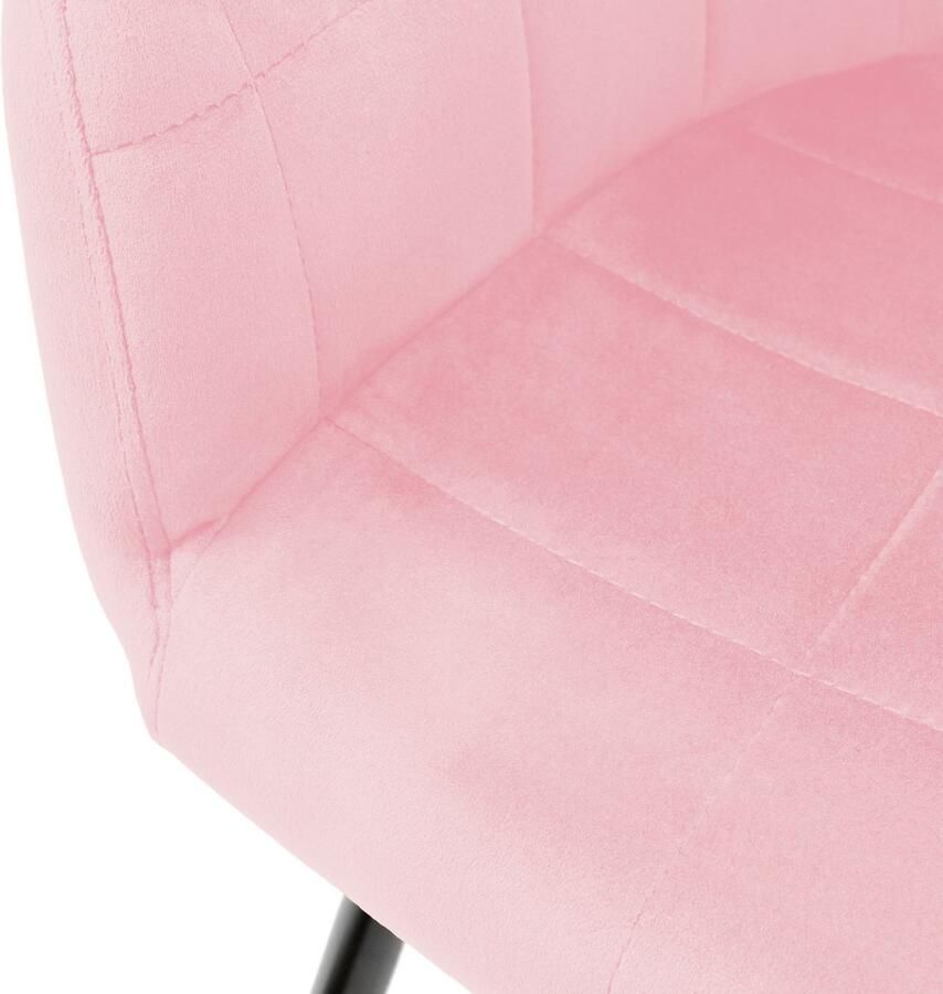 Ecd germany Eetkamerstoel set van 2 met rugleuning en armleuningen donkergrijs Keukenstoel met microvezel fluwelen bekleding - Foto 8