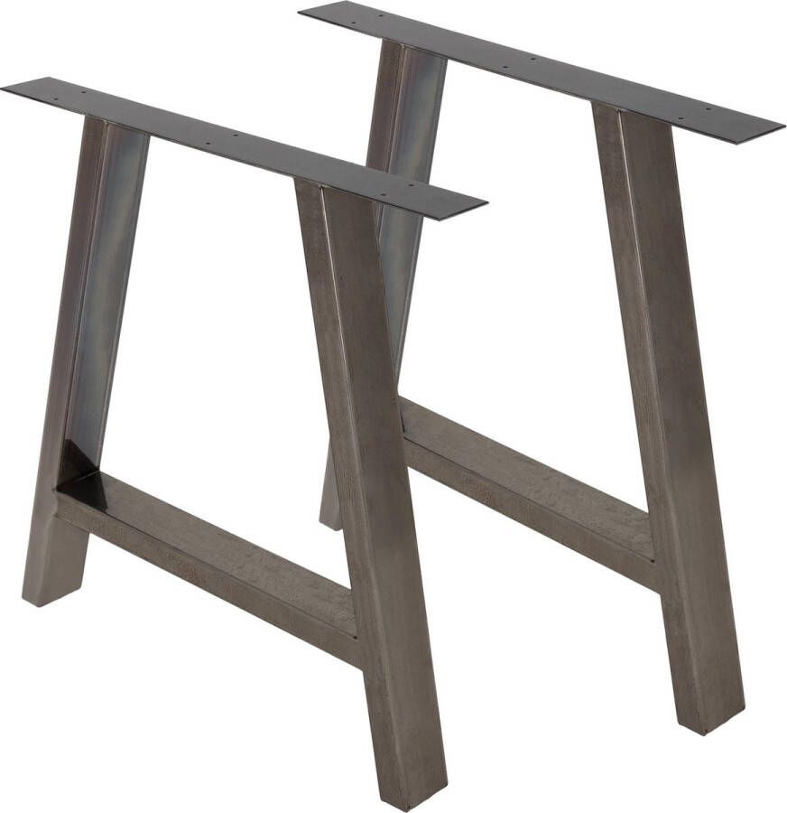 Ecd germany 2x tafelpoten tafellopers A-vormig 70x72 5 cm donkergrijs gemaakt van gepoedercoat industrieel staal industrieel ontwerp metalen tafelframe - Foto 2