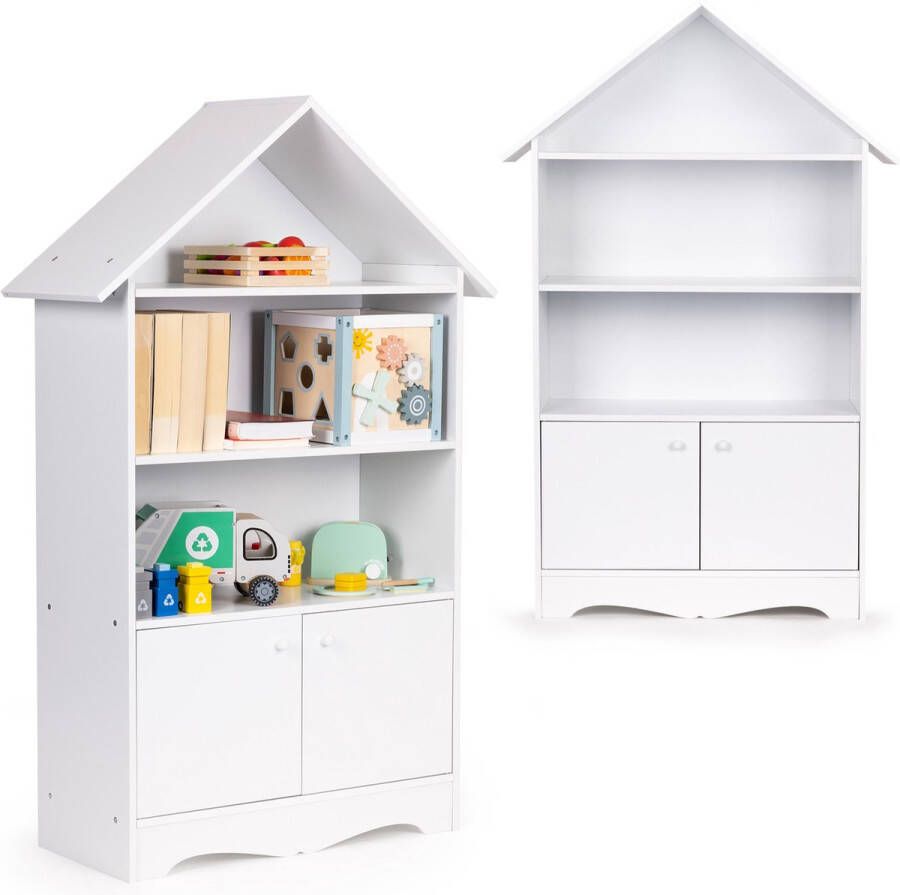 Ecotoys Boekenkast Kinder boekenrek Opbergkast 96x34x14cm Wit - Foto 2