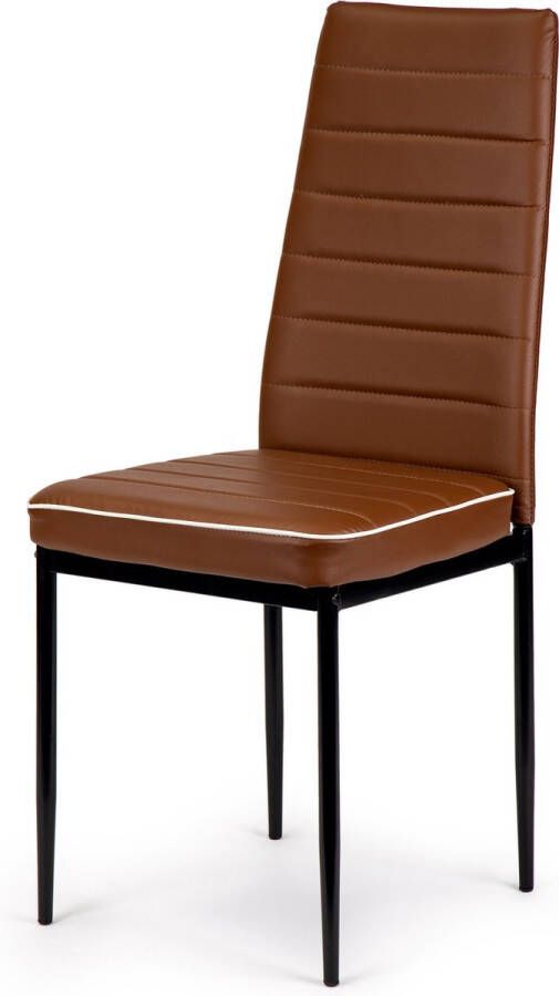 ECOTOYS Eetkamerstoelen eco leer 41x42x96cm set van 4 bruin