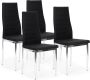 ECOTOYS Eetkamerstoelen set van 4 eettafel stoelen eco-leer zwart - Thumbnail 1