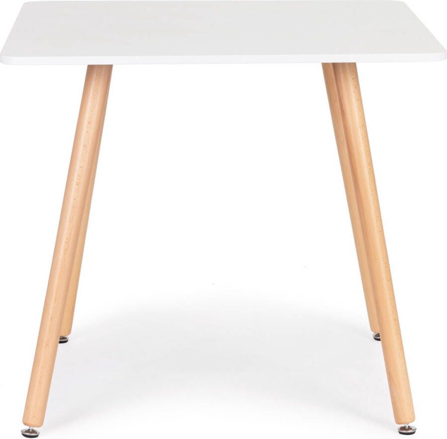 ECOTOYS Vierkantige tafel 80x80cm koffietafel scandinavische stijl wit