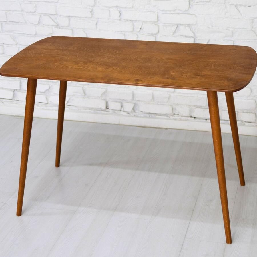 ED ESQU DEAL Minimalistisch Ovaal Walnoothouten Eetttafel Modern Handgemaakt Design 85x55x78 cm (WidthxDepthx Height)