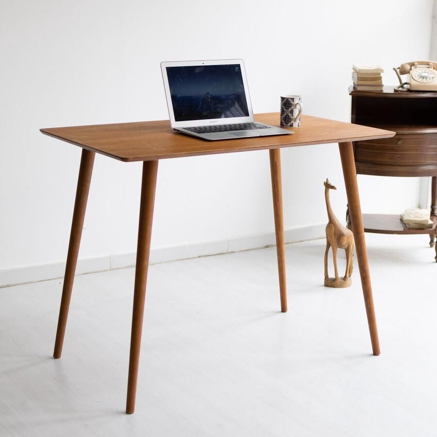ED ESQU DEAL Minimalistisch Rechthoek Walnoothouten Bureau tafel Modern Handgemaakt Design 85x55x78 cm (WidthxDepthx Height)