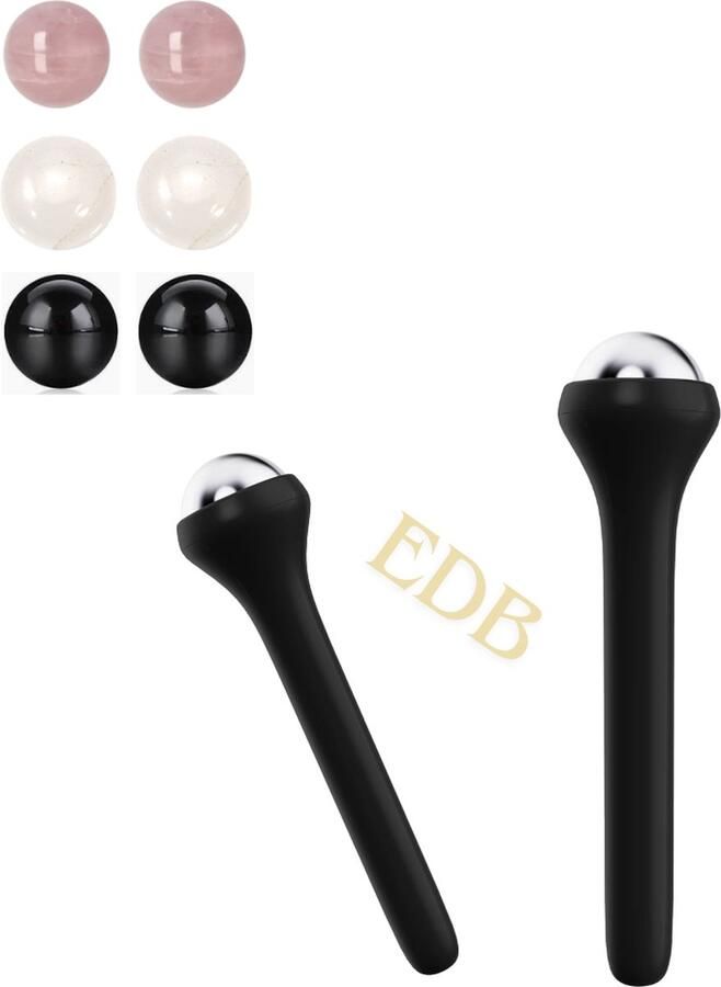 EDB Cooling Eye & Facial Roller Set Verzorging met Verwisselbare Edelstenen koude oog- gezichtsroller set facial massage set gezichtsmassage set