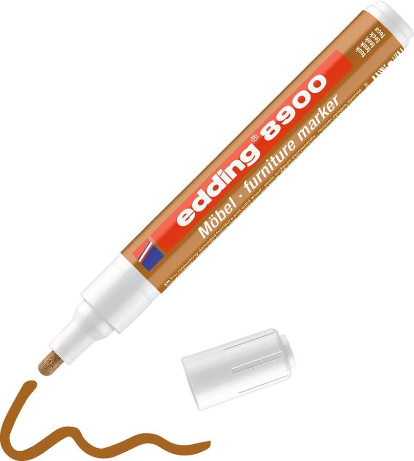 Edding 8900 meubelstift voor reparatie van meubels teak 1 5-2mm de meubelmarker laat krassen en kleine beschadigingen verdwijnen