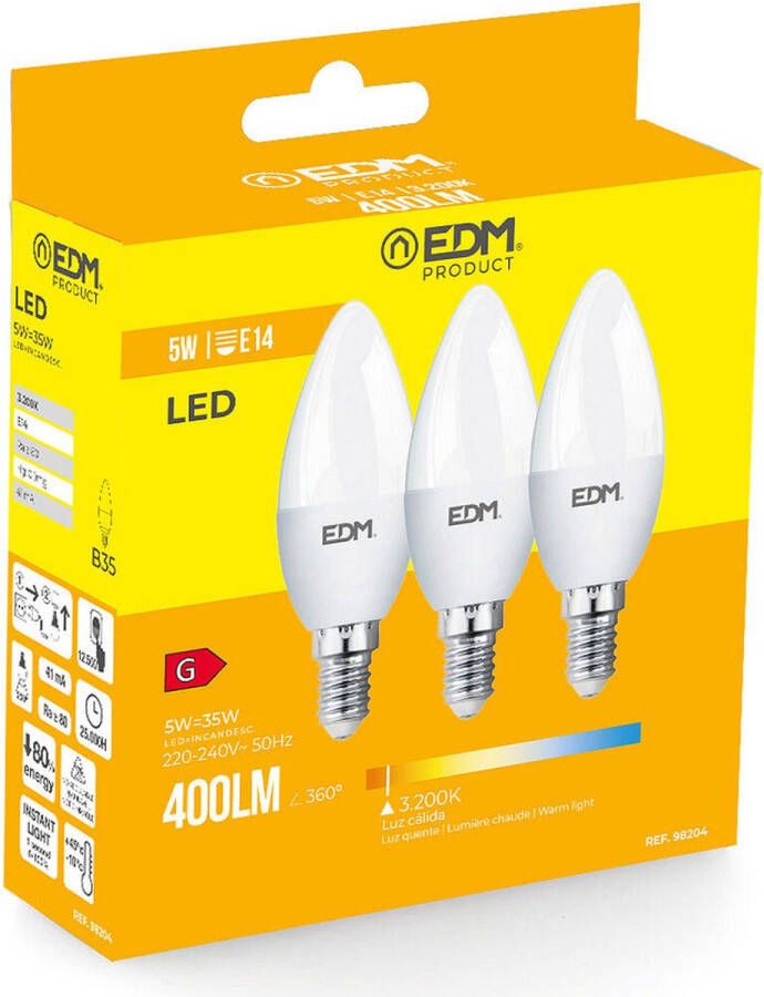 EDM Lamp Kaars 5 W E14 G 400 lm (3200 K)