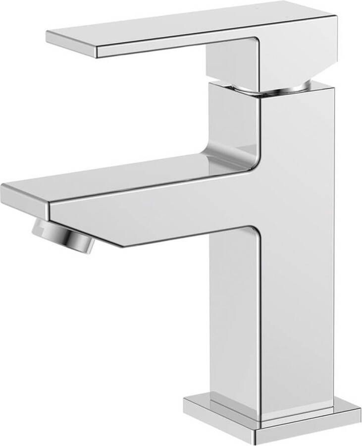 EDM Moderne Eengreeps Wastafelmengkraan Chroom 5x13x15.7cm Badkamer Mengkraan Keukenkraan Badkamer kraan inclusief montage materiaal Keuken Badkamer Toilet Klussen