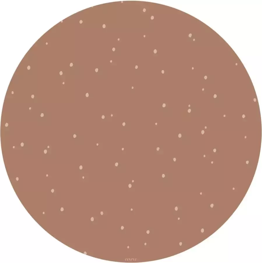 Eeveve Ronde Duurzame Mooie Speelmat Vloermat Vloerkleed Tuinkleed- Kamer Kinderkamer Babykamer Dots Kaneel 110 cm Bruin