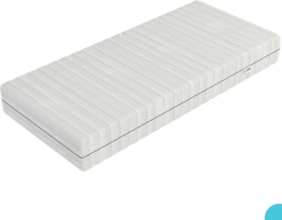 Efko Koudschuim Matras 90x200 cm Pocketvering 1 persoons Bamboe Matrashoes met Rits wit Ultieme Nachtrust en Rugondersteuning