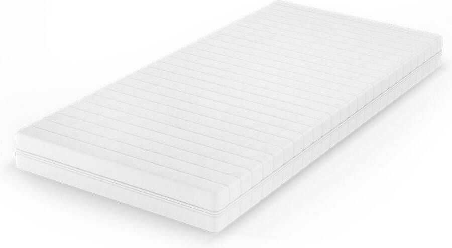 Efko Koudschuim Matras 90x200 cm Pocketvering 1 persoons Luxe Matrashoes met Rits wit Ultieme Nachtrust en Rugondersteuning