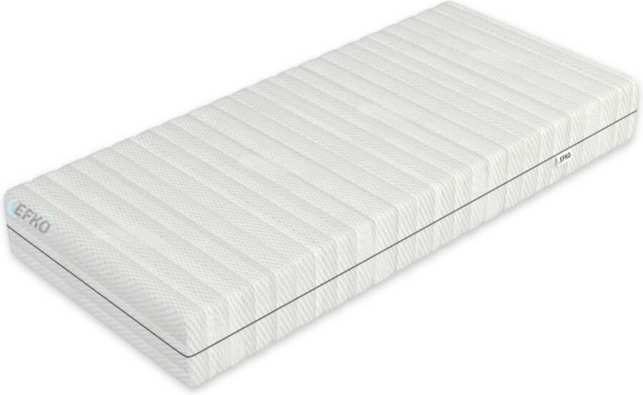 Efko Pocketvering hybride Matras Traagschuim en Geltexmatras 90x200 cm All-Season Omkeerbaar Luxe Matrashoes met Rits Wit