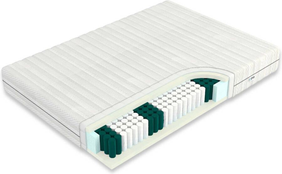 Efko Pocketvering Matras 180x200 cm 2 persoons Traagschuim Bamboe Matrashoes met Rits wit Ultieme Nachtrust en Rugondersteuning - Foto 5