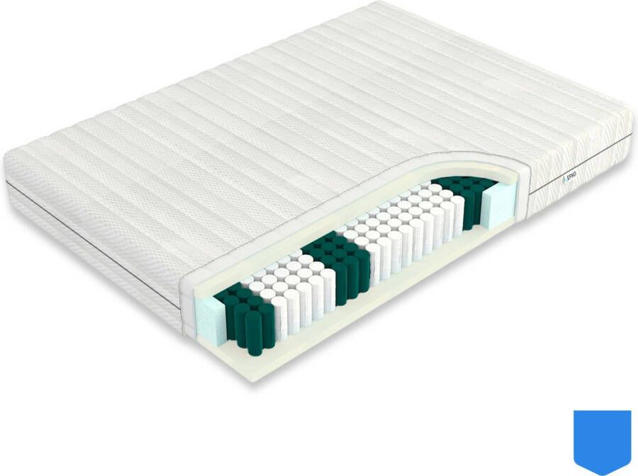 Efko Pocketvering Matras 140x200 cm 2 persoons Traagschuim Bamboe Matrashoes met Rits wit Ultieme Nachtrust en Rugondersteuning - Foto 2