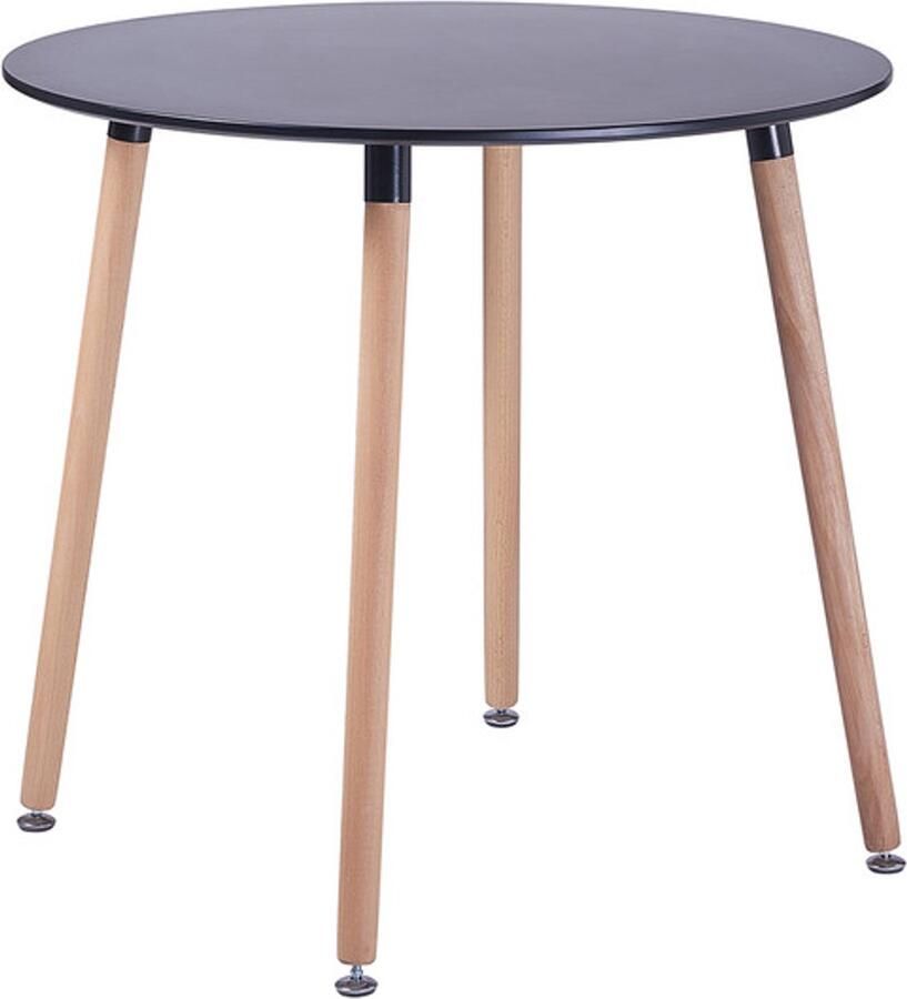 EGGREE Moderne ronde eettafel Scandinavische keukentafel Gemaakt van hout Voor 2-4 personen 80 x 80 x 75 cm Zwart