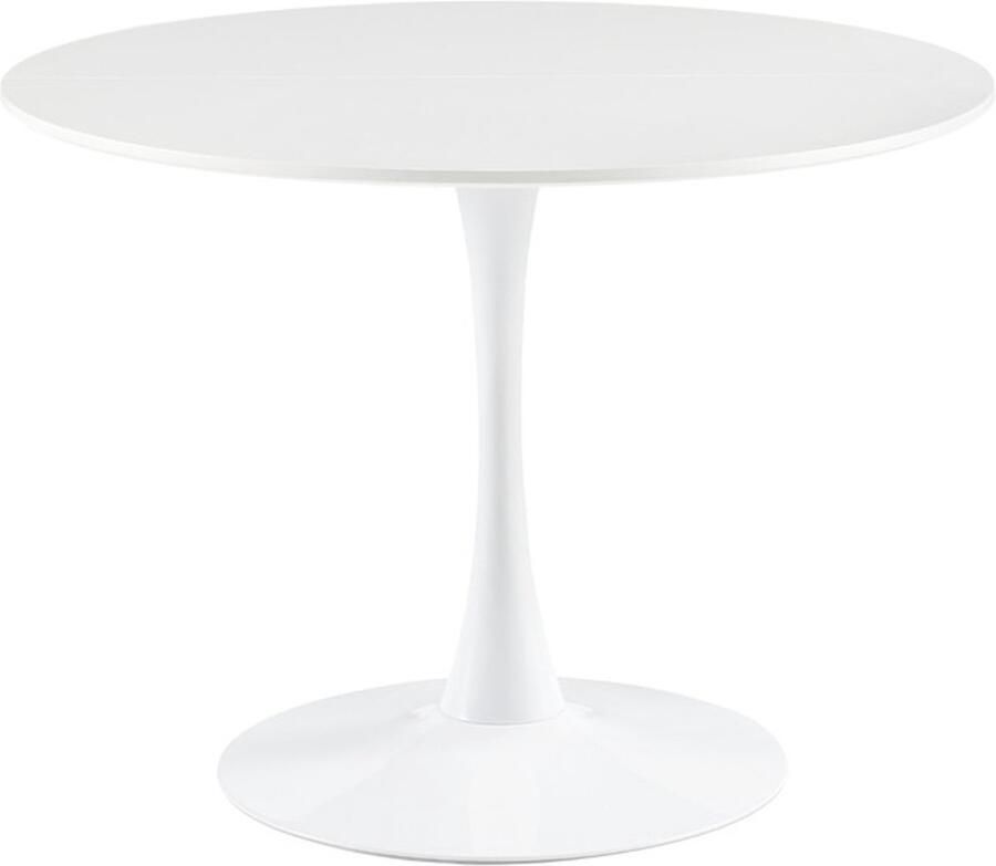 EGGREE Scandinavische moderne ronde eettafel bureau bartafel geschikt voor keuken eetkamer woonkamer en kantoor voor 2-4 personen diameter 100 cm wit
