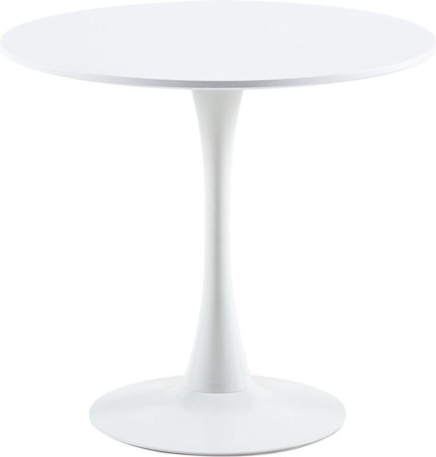 EGGREE Scandinavische moderne ronde eettafel eenvoudige kleine tafel voor keuken eetkamer en woonkamer diameter 80 cm wit