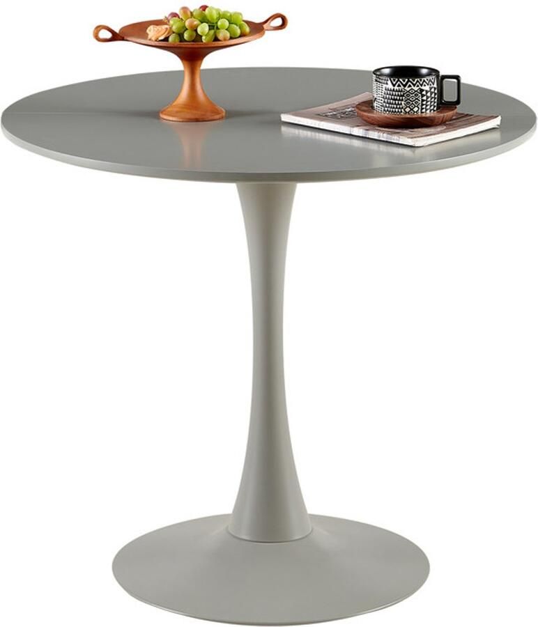 EGGREE Scandinavische moderne ronde eettafel Eenvoudige kleine tafel voor keuken Eetkamer en woonkamer Diameter 80 cm Grijs