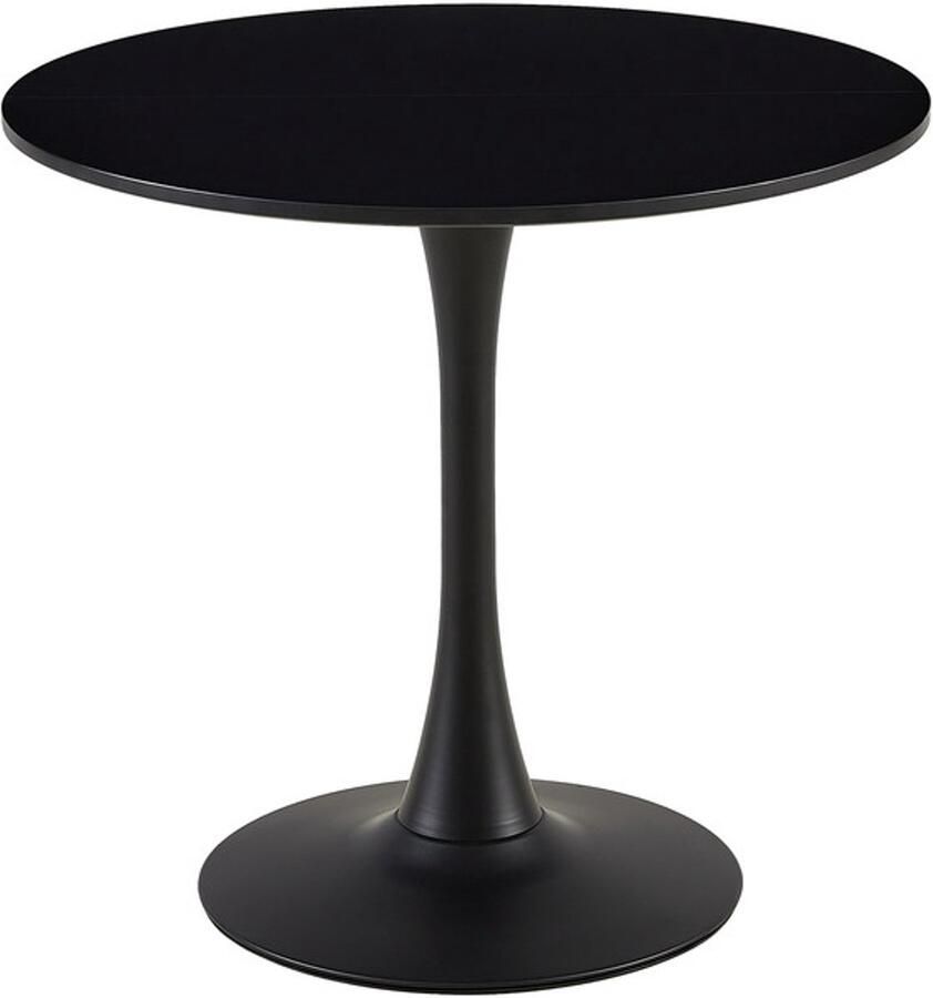 EGGREE Scandinavische moderne ronde eettafel eenvoudige kleine tafel voor keuken eetkamer en woonkamer diameter 80 cm zwart