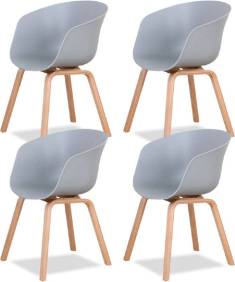 Ego Eetkamerstoelen Set 4 Stuks Retro Stijl Plastiek Grijs