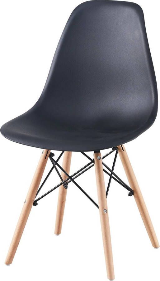 EGOONM AllinShop Eetkamerstoelen Stoel Tuinstoel Set Van 6 Eettafel Kuipstoel Zwart 46x41x83CM - Foto 2