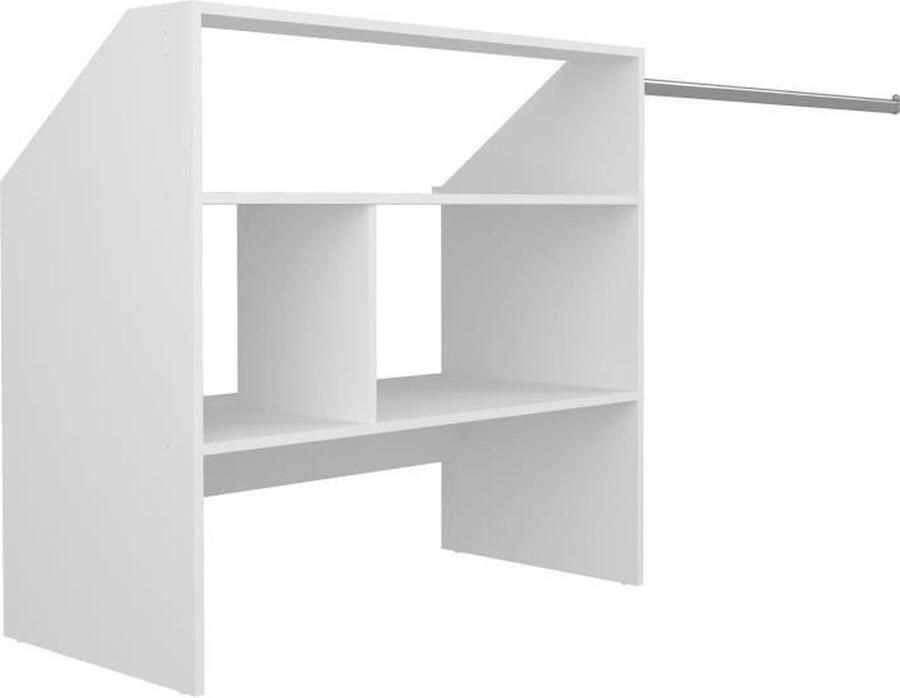 Merkloos ARTIC EKIPA zolderdressingset Wit melamine decor 1 kledingkast L197 x D50 x H94 cm