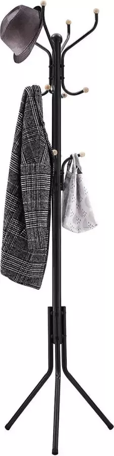 EKEO Kapstok Metaal Met 12 garderobehaken Zwart
