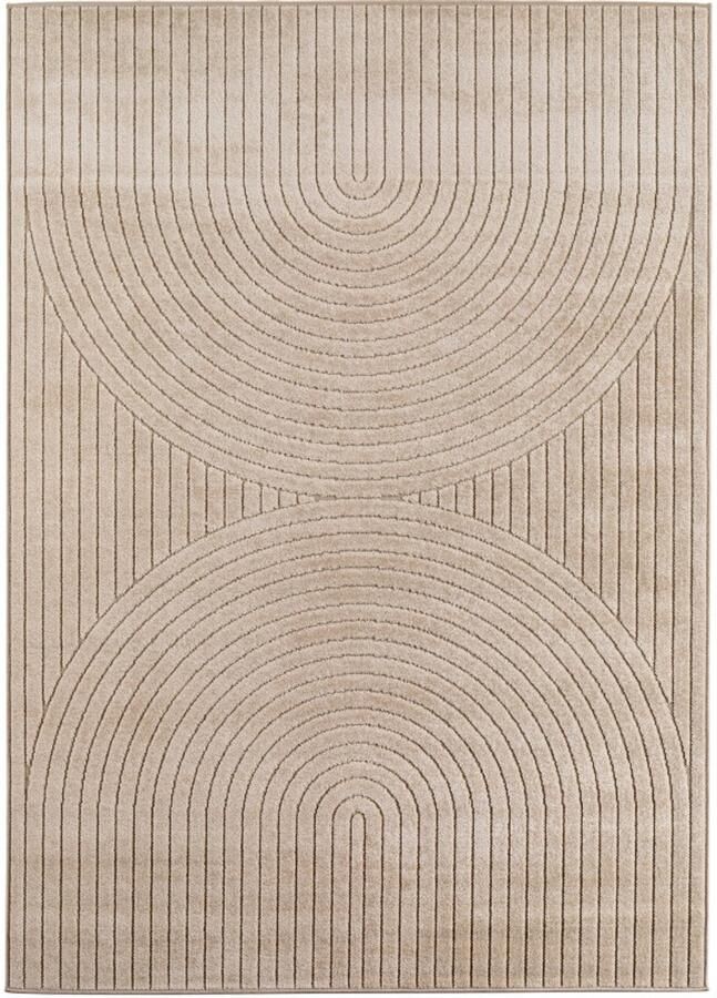 Ayyildiz Nova – Vloerkleed Siena Beige – Binnen En Buiten Vloerkleed – Laagpolig – Japandi stijl – 240x340 cm - Foto 2