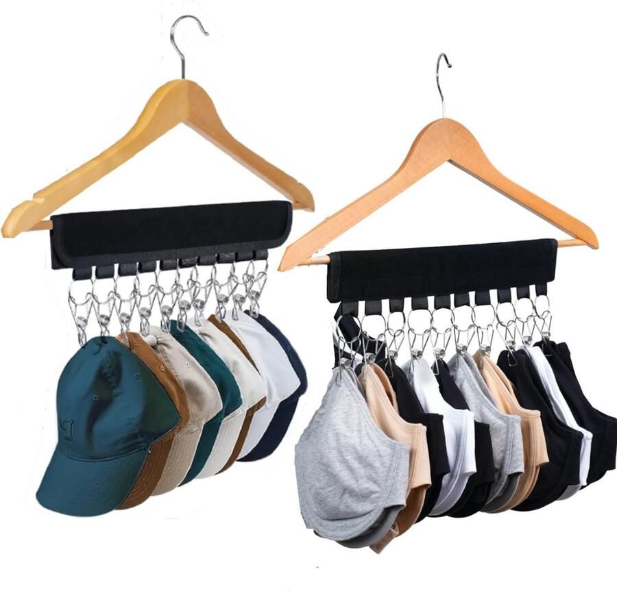 Elbaytmarket Multifunctionele Kledingkast Organizer – Ruimtebesparend Opbergsysteem voor Beha s Petten Sokken Handschoenen Handdoeken Zijden Sjaals en Accessoires met Metalen Clips en Klittenbandsluiting