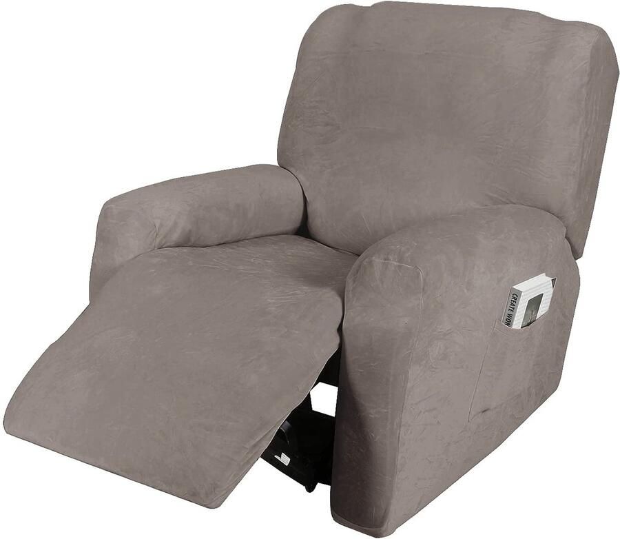 Ele ELEOPTION fauteuilbeschermer voor relaxstoelen fluwelen relaxstoelhoes stretchhoes afneembaar en wasbaar antislip fauteuilbeschermer fauteuilhoes voor tv-fauteuils