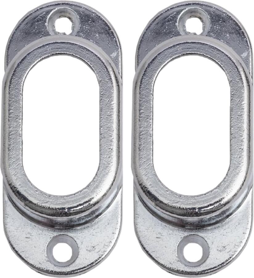 Eleganca kastroededrager – kastroede houder voor ovale kledingroede met een max. afmeting van B1 5xL3 0cm – Drager voor kleding roede – Glanzend Zilver 2 Stuks - Foto 2