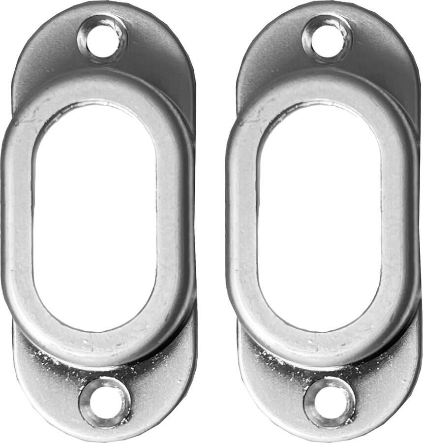 Eleganca kastroededrager – kastroede houder voor ovale kledingroede met een max. afmeting van B1 5xL3 0cm – Drager voor kleding roede – Mat Zilver 2 Stuks - Foto 2