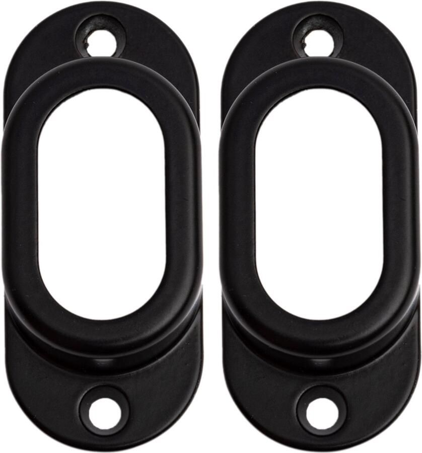 Eleganca kastroededrager – kastroede houder voor ovale kledingroede met een max. afmeting van B1 5xL3 0cm – Drager voor kleding roede – Mat Zwart 2 Stuks Roede niet inbegrepen