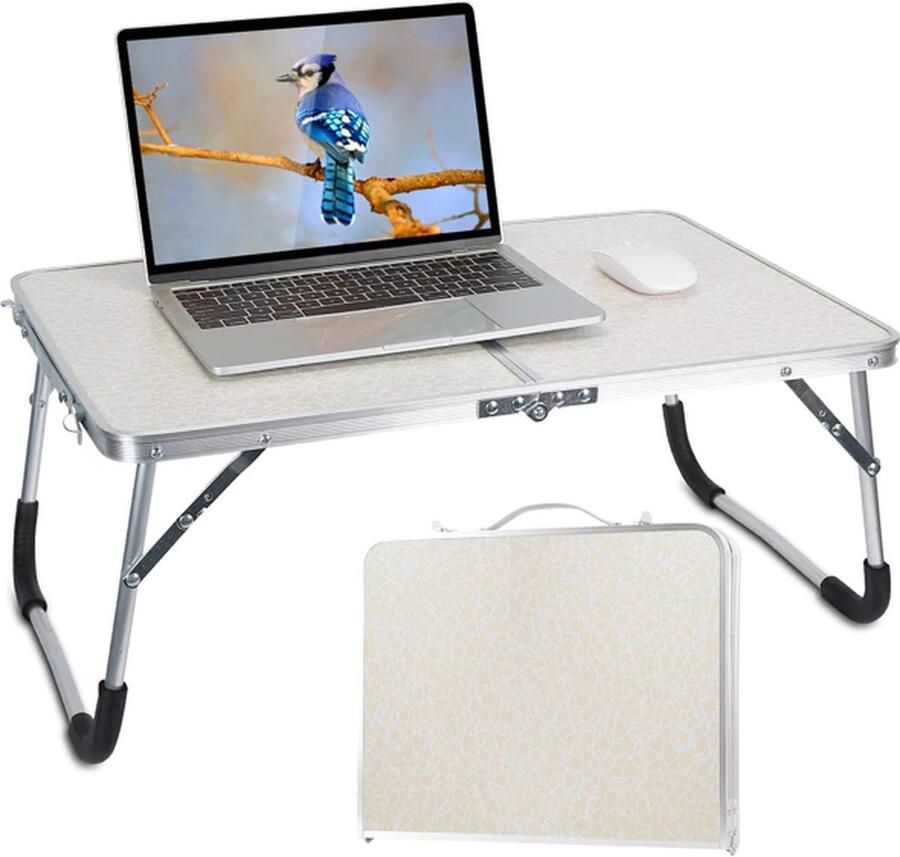 Eleganca Laptoptafel B60xD40xH26.5 cm Laptopstandaard Bedtafel Banktafel Klaptafel Opvouwbare Tafel Laptoptafel Verstelbaar Ontbijttafel