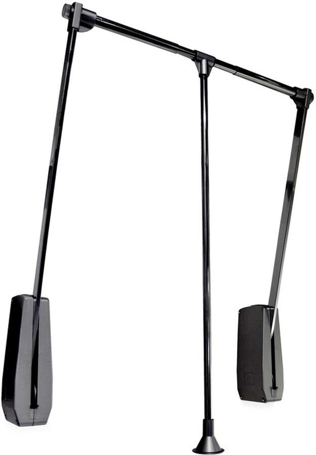 Eleganca wand Kledinglift Luxe Garderobelift – Gebruiksvriendelijke Kledingroede Kledingstang Garderobestang Zwart – Verstelbaar 60 85 cm belastbaar tot 12kg