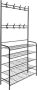 Eleganca Kledingrek met planken – Schoenenrek – Garderoberek – Ruimtebesparend – Stevig en stabiel – 2-in-1 hangerrek 5 planken Metaal – 170x79x25cm Zwart - Thumbnail 1