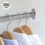 Eleganca Kledingstang 2 m Kledingroede Extra stevig Duurzame Garderobestang – L201 x B10.2 x D3 cm Kledingstang Inclusief kastroededragers en schroeven Chroom - Thumbnail 2