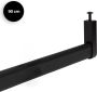 Eleganca kledingstang – Extra zware kleding roede – Montage onder plank – Inclusief 2 extra stevige metalen eindhouders & 1 midden houder – Geschikt voor zware kleding buigt niet door – Metaal 90 cm – Matt Zwart - Thumbnail 2
