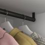 Eleganca Kledingstang – Kledingroede rond – 90 cm – Inclusief kastroede dragers en schroeven Montage onder plank Ø28.5mm Aluminium Zwart - Thumbnail 3