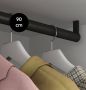 Eleganca Kledingstang – Kledingroede rond – 90 cm – Inclusief kastroede dragers en schroeven Montage onder plank Ø28.5mm Aluminium Zwart - Thumbnail 2