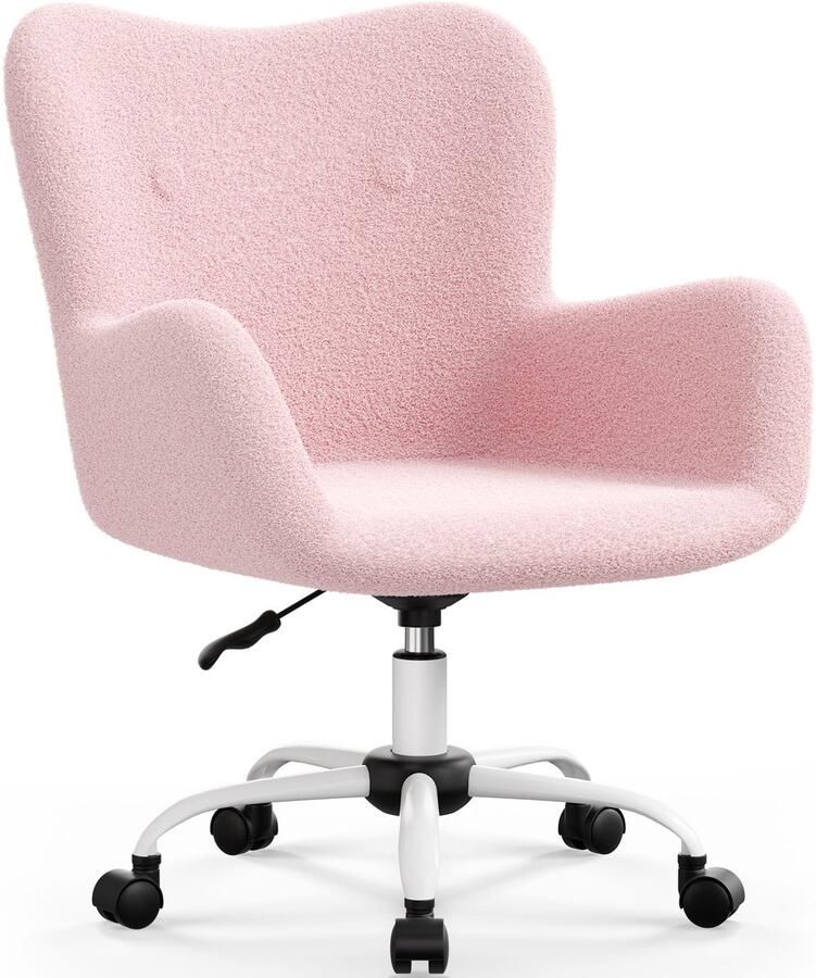 Elekiatech Ergonomische Bureaustoel Bureaustoelen voor Volwassenen met Verstelbare Hoofdsteun Armleuningen en Lendensteun 150 Kg Roze - Foto 3