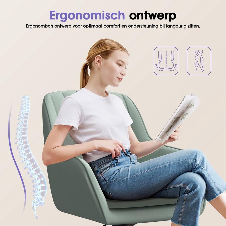 Elekiatech ElekiatErgonomische Bureaustoel Bureaustoelen voor Volwassenen met Verstelbare Hoofdsteun Armleuningen en Lendensteun 150 Kg Grijs