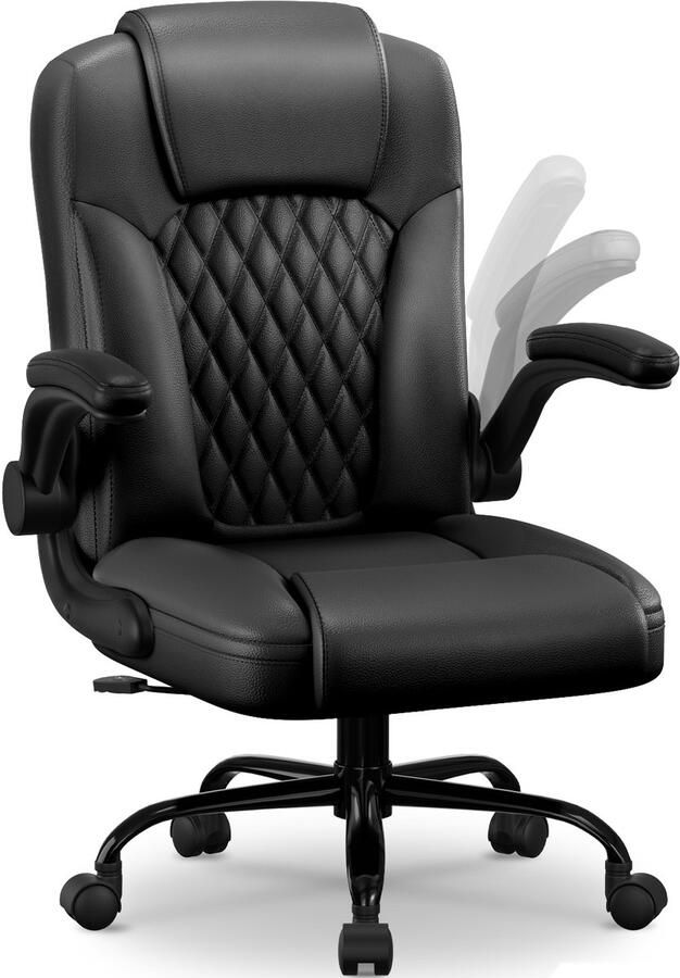 Elekiatech Ergonomische Bureaustoel-Bureaustoel-met 90°-120°Rugleuning Bureaustoelen voor Volwassenen-Inklapbare Armleuningen-Office Chair-Gaming Stoel-150kg Zwart - Foto 2