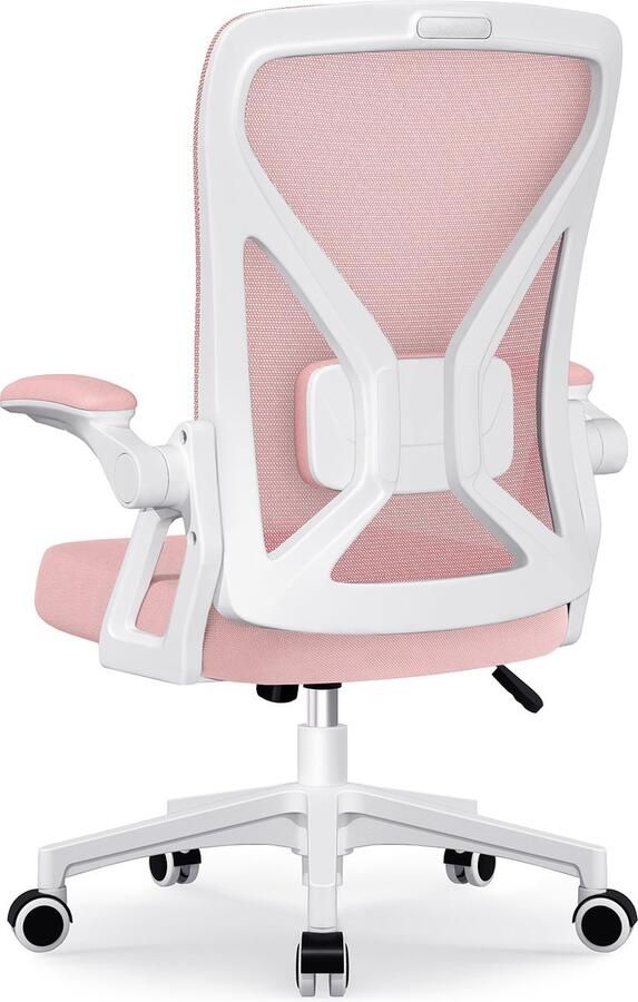 Elekiatech Ergonomische Bureaustoel Opklapbare Armleuningen Bureaustoelen voor Volwassenen 150 Kg Roze - Foto 2