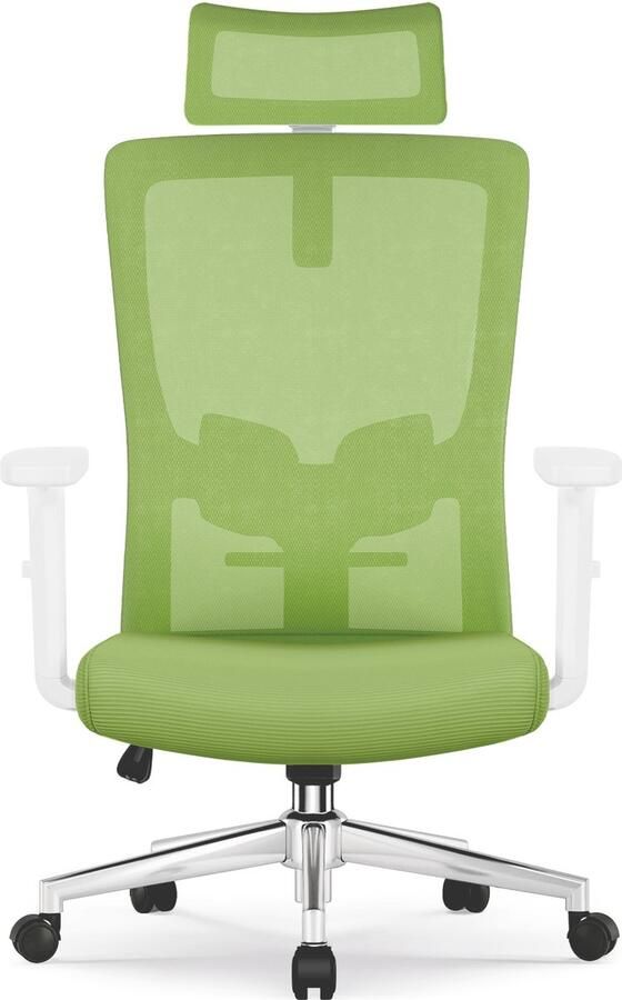 Elekiatech Ergonomische Bureaustoel Bureaustoelen voor Volwassenen met Verstelbare Hoofdsteun Armleuningen en Lendensteun 150 Kg Groen