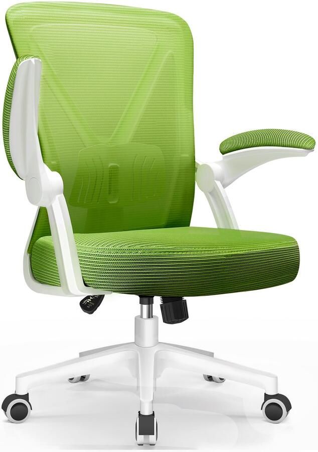 Elekiatech Ergonomische Bureaustoel Opklapbare Armleuningen Bureaustoelen voor Volwassenen 150 Kg Groen