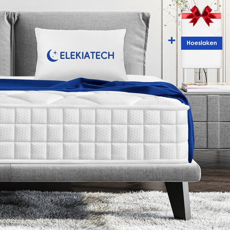 Elekiatech Matras 100 x 200 cm-22 cm dik Eenpersoonsmatrassen Anti-Allergische Pocketvering Matras met 9-laags Composietstructuur - Foto 2
