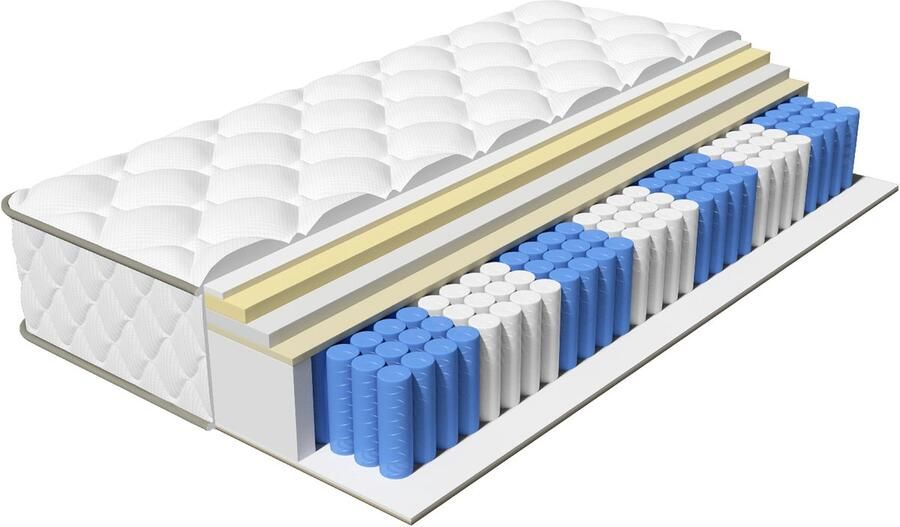 Elekiatech Matras 90 x 190 cm-22 cm dik Eenpersoonsmatrassen Anti-Allergische Pocketvering Matras met 9-laags Composietstructuur