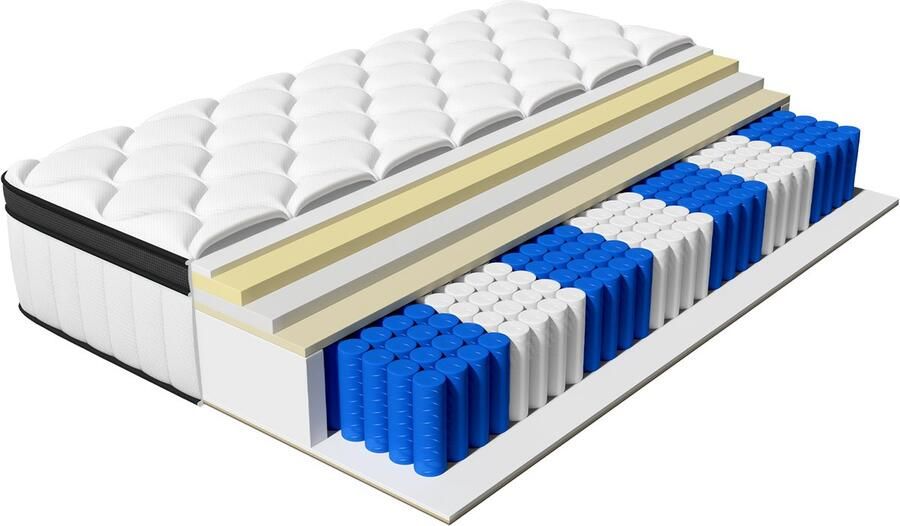 Elekiatech Matras 90 x 200 cm 24 cm dik Eenpersoonsmatrassen- Pocketvering Matras met 9-laags Composietstructuur